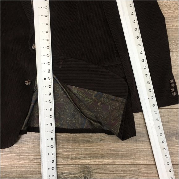 Ralph Lauren Mens Blazer Sport Coat‎ Two Button Corduroy Jacket Size 46R Casual - Picture 13 of 13